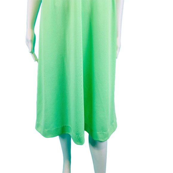 Vintage 70s Mint Dress Womens Small Green Polyester Lace Yoke Mod Babydoll - Picture 6 of 10